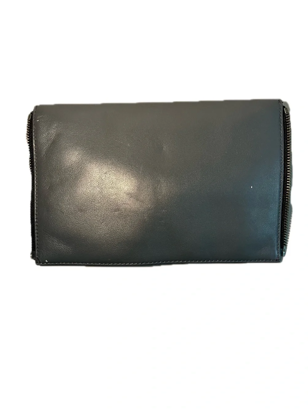 Diane Von Furstenberg Envelope Leather Clutch Wallet Black Evening Bag